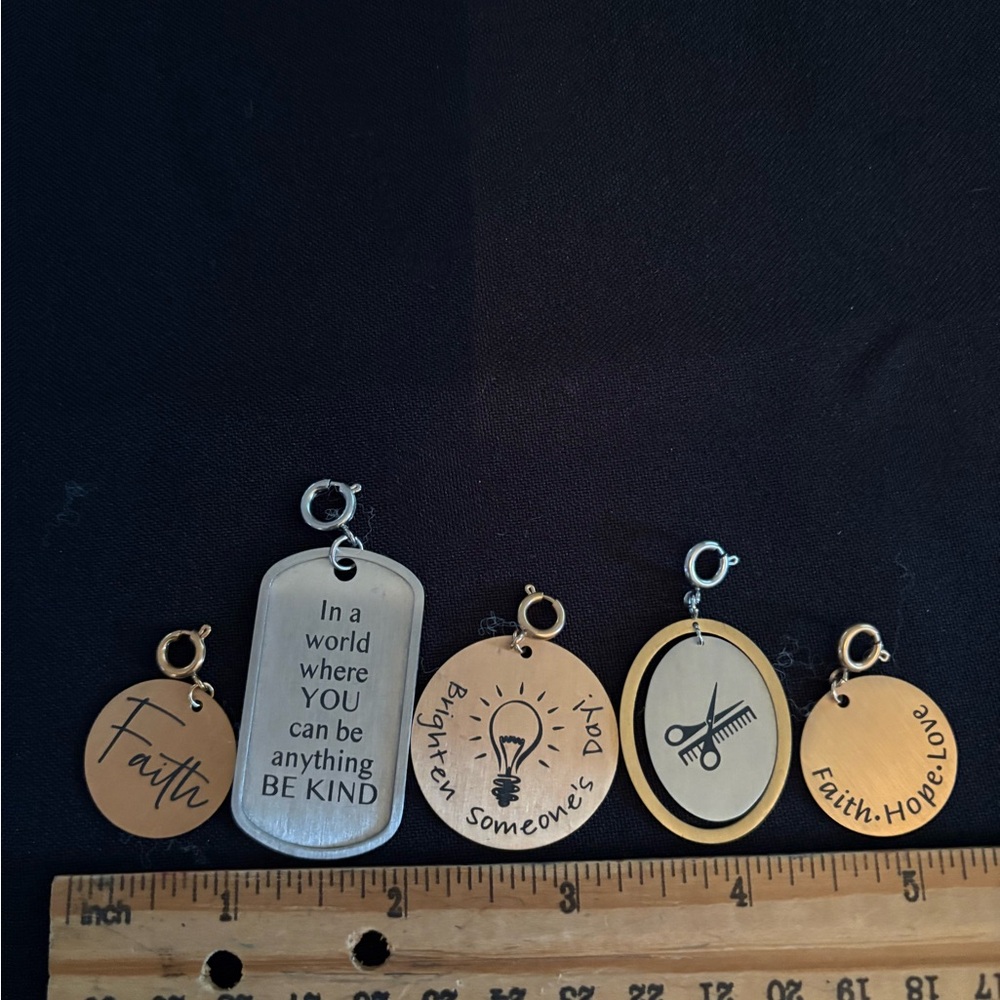 Inspirational Charm Set with Engraved Messages